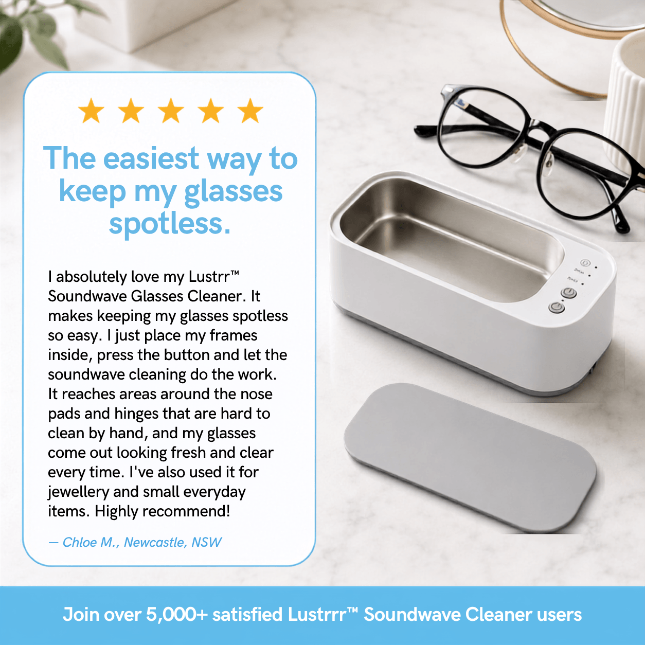 Lustrr Lens™ Soundwave Glasses Cleaner