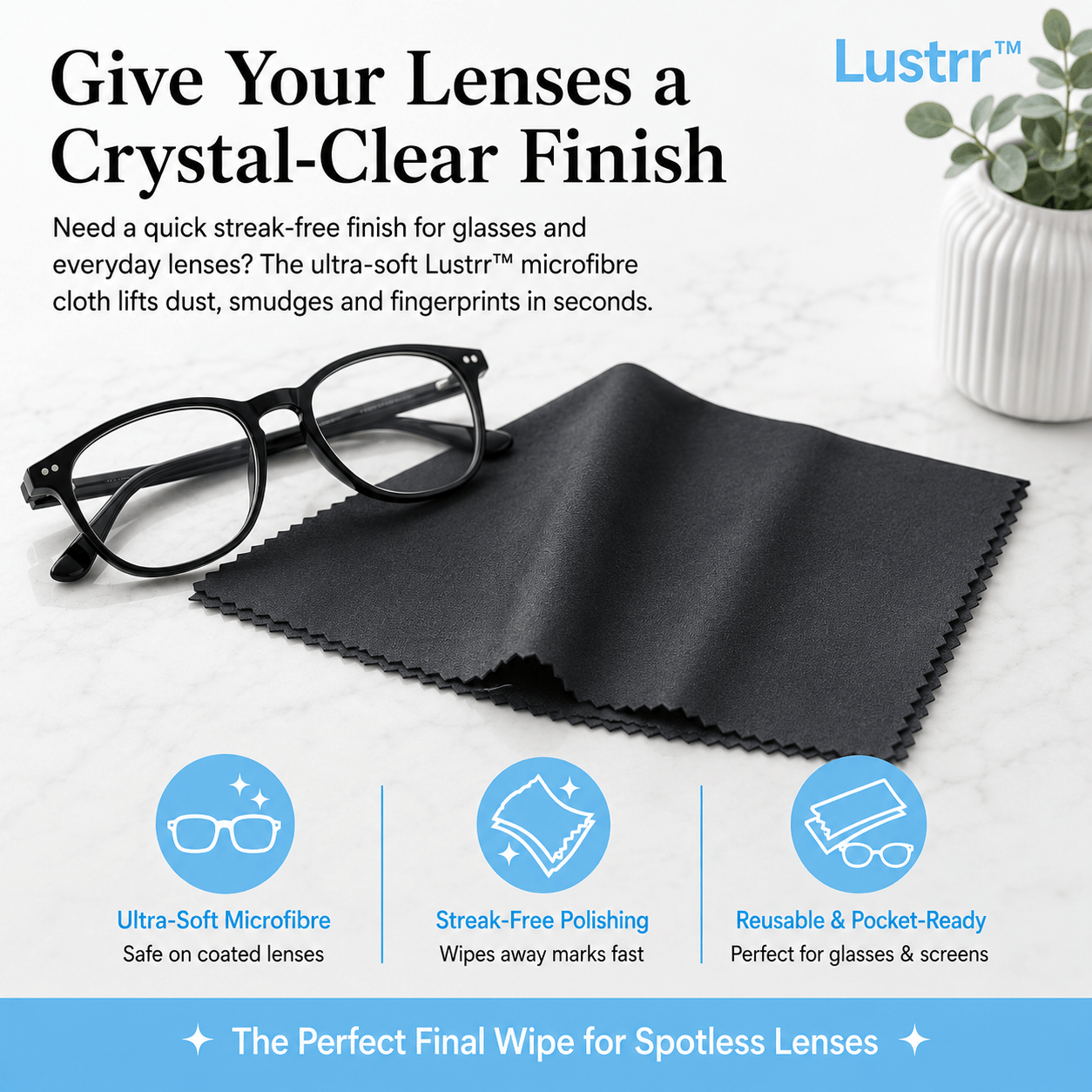 Lustrr Gleam™ Microfiber Cloth