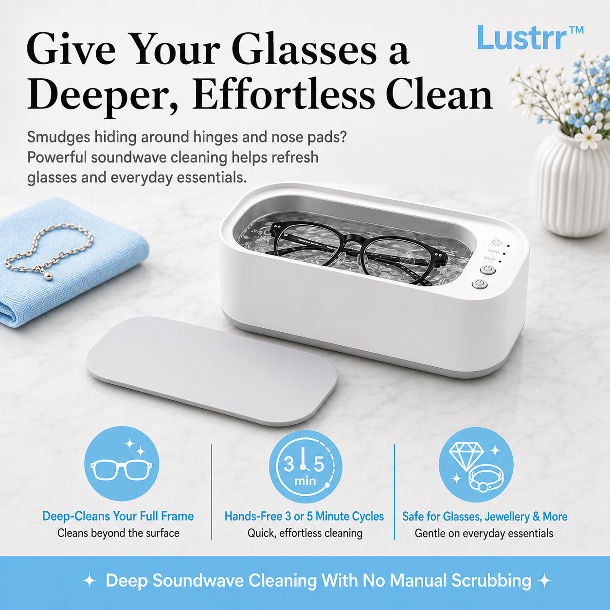 Lustrr Lens™ Soundwave Glasses Cleaner