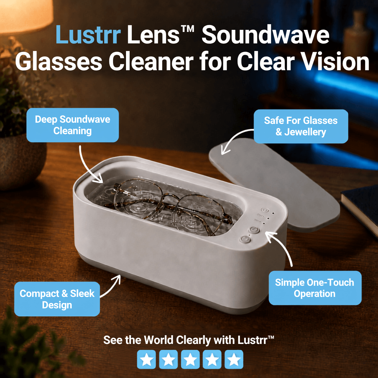 Lustrr Lens™ Soundwave Glasses Cleaner